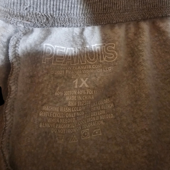 Peanuts Snoopy & Woodstock‎ Gray Sweatpants Women’s 1X | Comfy Lounge Pants - Picture 4 of 4